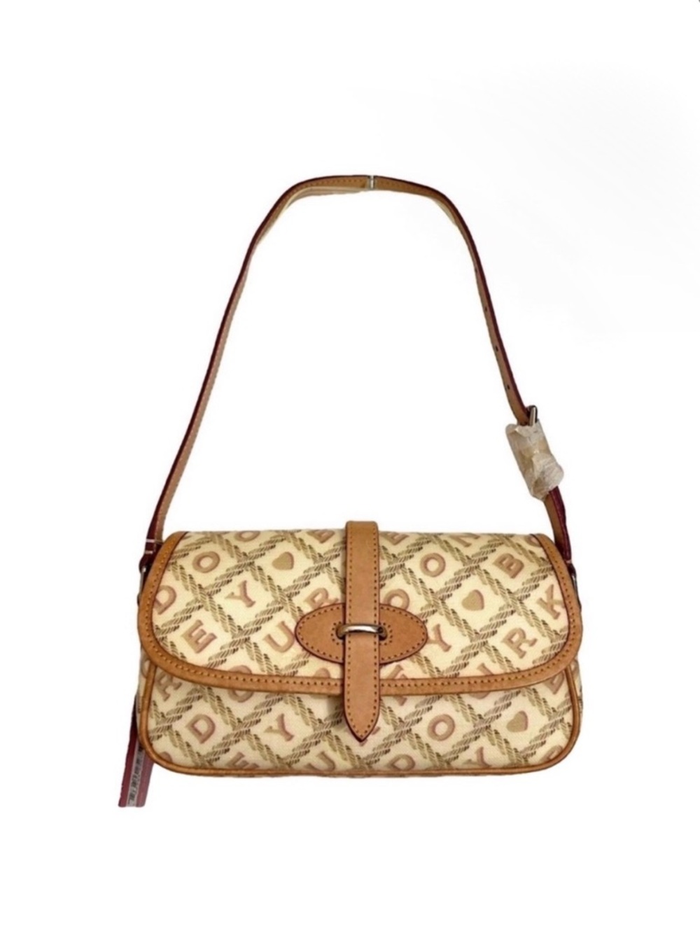 Dooney & Bourke NEW Small Flap Signature Logo Coated Canvas Leather.